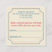 シンプルボホエレガントレトロブルー紹介カード 紹介カード (裏面)