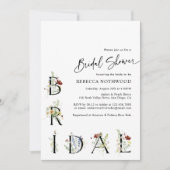シンプルボホエレガントワイルドフラワーズブライダルシャワー 招待状 (正面)