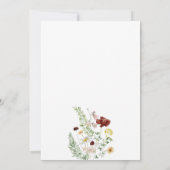 シンプルボホエレガントワイルドフラワーズブライダルシャワー 招待状 (裏面)