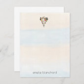 シンプルボホカウースカルパーソナライズされた ノートカード (正面/裏面)