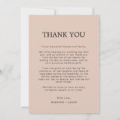 シンプルボホクリームベージュとフォトズ結婚ーズ サンキューカード (裏面)