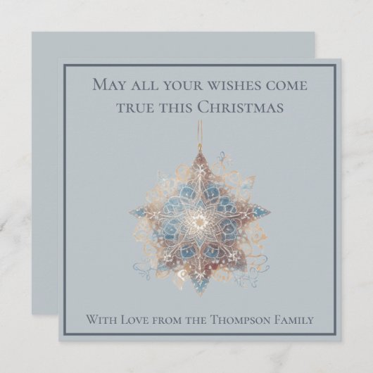 シンプルボホシックスタークリスマスカード シーズンカード (正面/裏面)