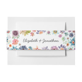 シンプルボホシックワイルドフラワーボタニカル結婚ズ 招待状ベリーバンド