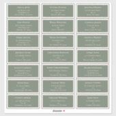 シンプルボホセージグリーン結婚ズゲストアドレス シール (シート)