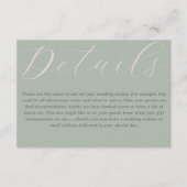 シンプルボホセージグリーン結婚ズ詳細 エンクロージャーカード (正面)