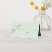 シンプルボホセージ緑、折り畳み結婚座席表 プレイスカード (正面)