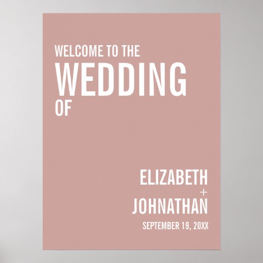シンプルボホダスティバラタイポグラフィ結婚ズウェルカム ポスター (正面)