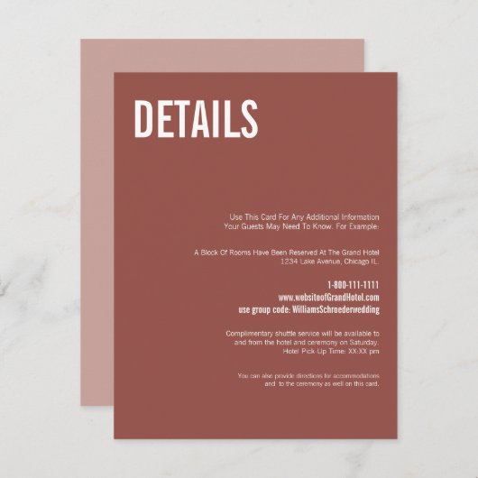 シンプルボホダスティバラタイポグラフィ結婚ズ詳細 エンクロージャーカード (正面/裏面)