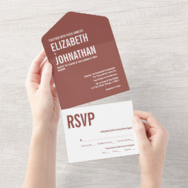 シンプルボホダスティバラタイポグラフィ結婚ズ オールインワン招待状