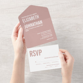 シンプルボホダスティバラタイポグラフィ結婚ズ オールインワン招待状