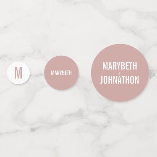 シンプルボホダスティバラタイポグラフィ結婚ズ コンフェッティ (裏面)