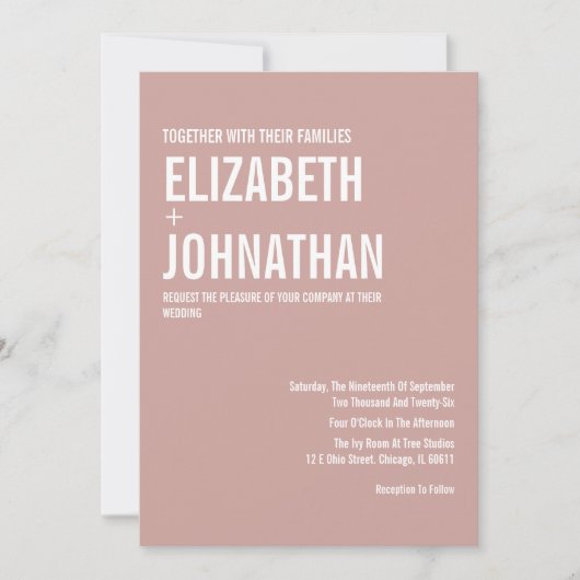 シンプルボホダスティバラタイポグラフィ結婚ズ 招待状 (正面)