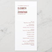 シンプルボホダスティバラタイポグラフィ結婚式 プログラム (正面)