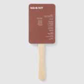 シンプルボホダスティバラタイポグラフィ結婚式 プログラム ハンドファン (裏面)