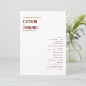 シンプルボホダスティバラ結婚ズタイポグラフィ プログラム (スタンド正面)