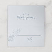 シンプルボホダスティブルー折り畳み結婚座席表 プレイスカード (外部開封)