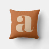 シンプルボホテラコッタはっきりしたレトロモノグラムイニシャル クッション (裏面)