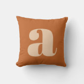シンプルボホテラコッタはっきりしたレトロモノグラムイニシャル クッション (正面)