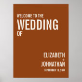 シンプルボホテラコッタタイポグラフィ結婚ズウェルカム ポスター (正面)