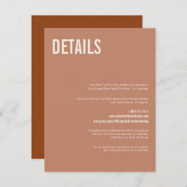 シンプルボホテラコッタタイポグラフィ結婚ズ詳細 エンクロージャーカード