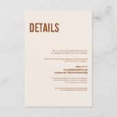 シンプルボホテラコッタタイポグラフィ結婚ズ詳細 エンクロージャーカード (正面)