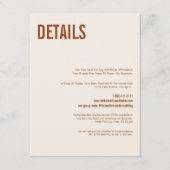 シンプルボホテラコッタタイポグラフィ結婚ズ詳細 エンクロージャーカード (正面)