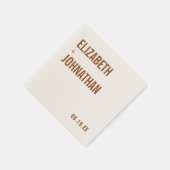 シンプルボホテラコッタタイポグラフィ結婚ズ スタンダードカクテルナプキン (角)