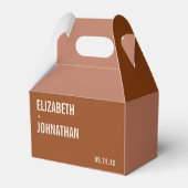 シンプルボホテラコッタタイポグラフィ結婚ズ フェイバーボックス (裏面サイド)