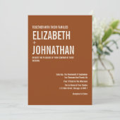 シンプルボホテラコッタタイポグラフィ結婚ズ 招待状 (スタンド正面)