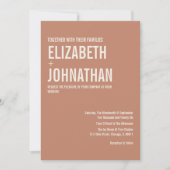 シンプルボホテラコッタタイポグラフィ結婚ズ 招待状 (正面)
