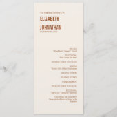 シンプルボホテラコッタタイポグラフィ結婚式 プログラム (正面)