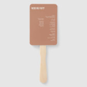 シンプルボホテラコッタタイポグラフィ結婚式 プログラム ハンドファン (裏面)