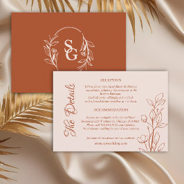 シンプルボホテラコッタ結婚の詳細 エンクロージャーカード