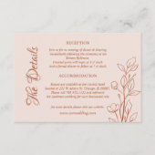 シンプルボホテラコッタ結婚の詳細 エンクロージャーカード (正面)