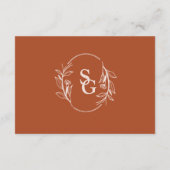 シンプルボホテラコッタ結婚の詳細 エンクロージャーカード (裏面)