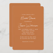 シンプルボホテラモダンコッタブライダルシャワー 招待状 (正面/裏面)