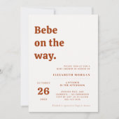 シンプルボホテ男女兼用ラコッタベビーシャワー 招待状 (正面)