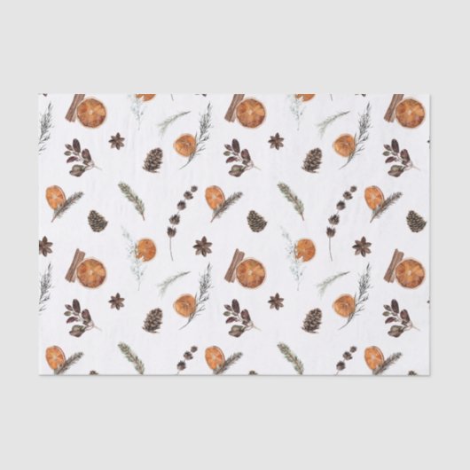 シンプルボホドライドオレンジウォーター色クリスマス 薄葉紙 (正面)