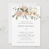 シンプルボホニュートラル水彩花確認 招待状 (正面)