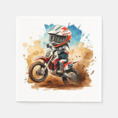 シンプルボホバイク誕生日 スタンダードカクテルナプキン (正面)