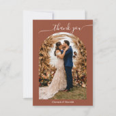 シンプルボホパンパスグラステラコッタフォトフラット サンキューカード (正面)