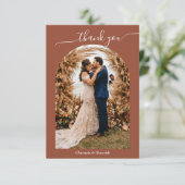 シンプルボホパンパスグラステラコッタフォトフラット サンキューカード (スタンド正面)