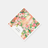 シンプルボホピーチ誕生日 スタンダードカクテルナプキン (角)