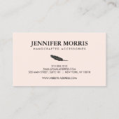 シンプルボホフェザージュエリーデザイナーアーティストピンク 名刺 (裏面)