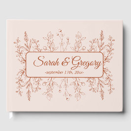 シンプルボホフローラテラコッタ結婚ズ ゲストブック