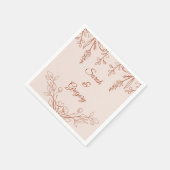 シンプルボホフローラテラコッタ結婚ズ スタンダードカクテルナプキン (角)