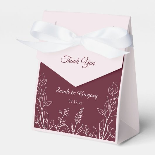 シンプルボホフローラルビーワイン フェイバーボックス (正面サイド)