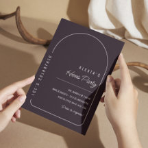 シンプルボホブラックヘンパーティの招待状テンプレート