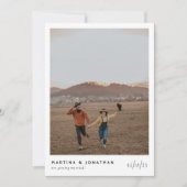 シンプルボホブラック&ホワエレガントトフォト結婚ズ 招待状 (正面)