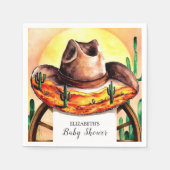 シンプルボホブートカウボーイベビーシャワー スタンダードカクテルナプキン (正面)